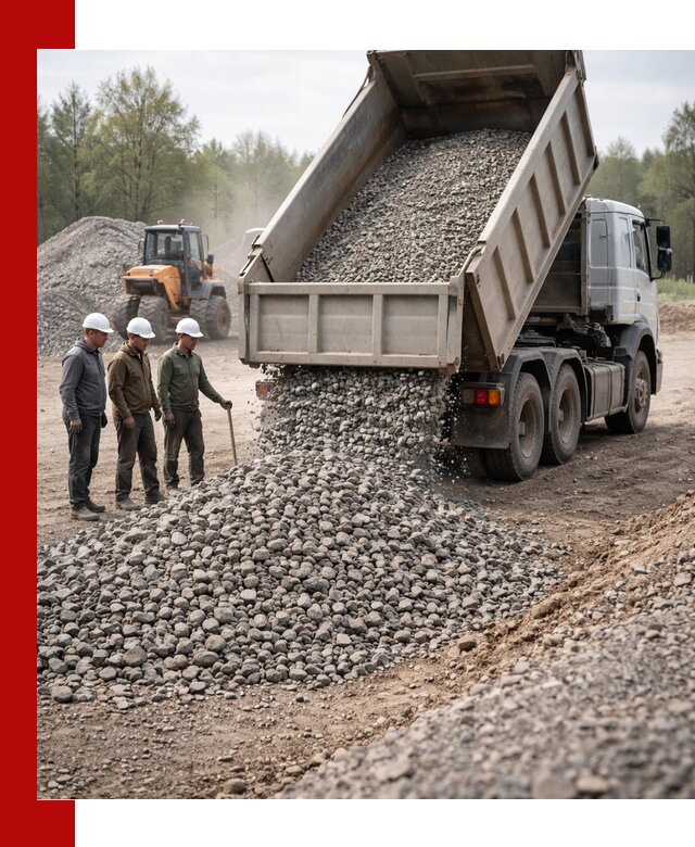 Доставка гравийного щебня фракции 70-120 в Касимах