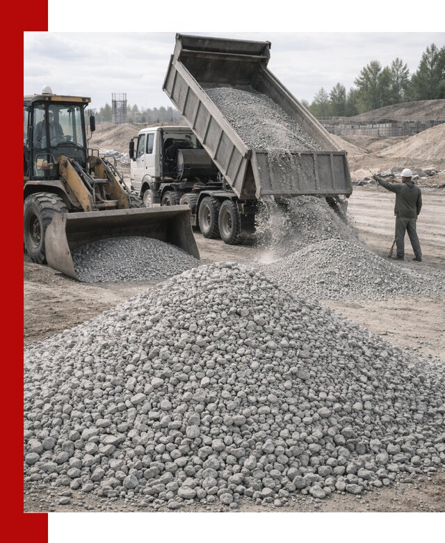 Доставка известнякового щебня фр. 5–20 в Касимах