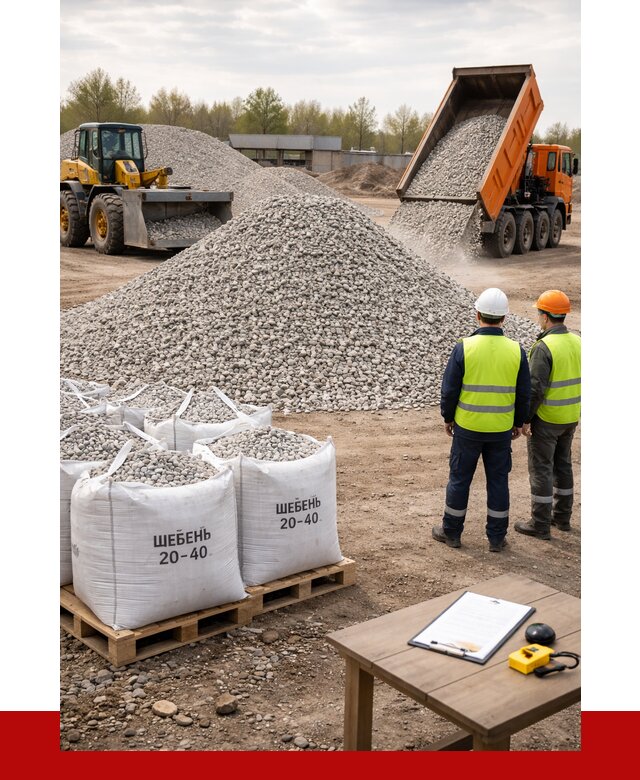 Известняковый щебень 20-40 в Касимах от 2284 р. ПРОНЕРУДКсм