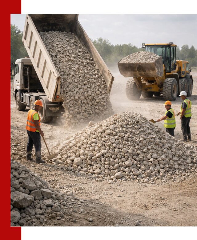 Доставка известнякового щебня фр. 40-70 в Касимах