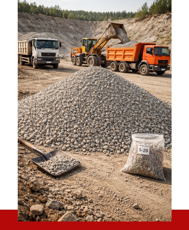 Доломитовый щебень фр. 5-20 в Касимах от 4567 р. | ПРОНЕРУДКсм
