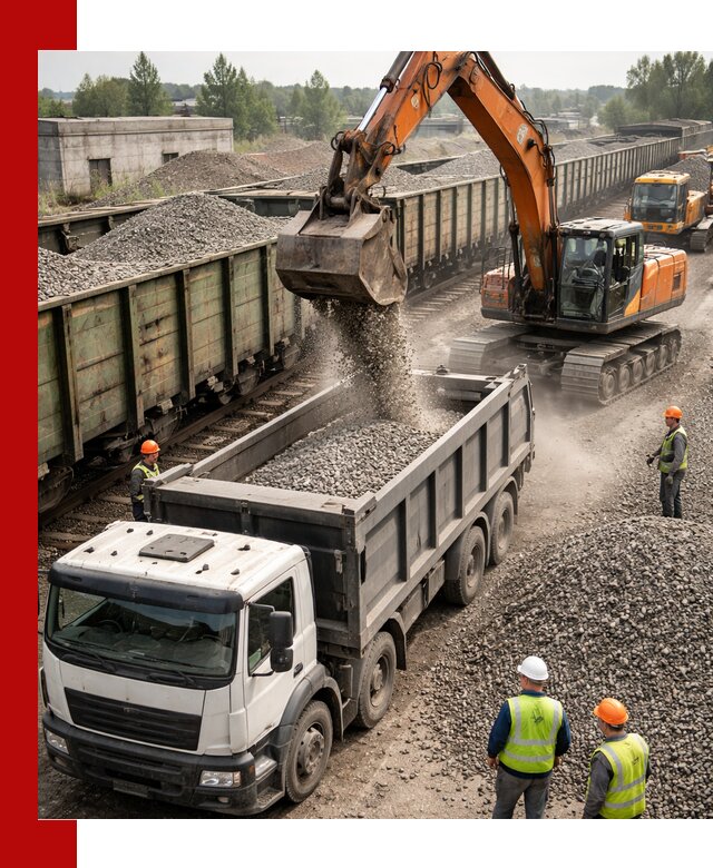 Железнодорожный щебень фракция 25–60 для поставок в Касимах