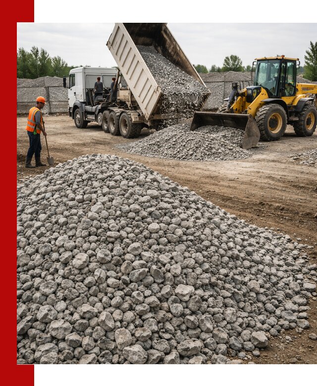 Доставка бетонного щебня фракции 40-70 в Касимах