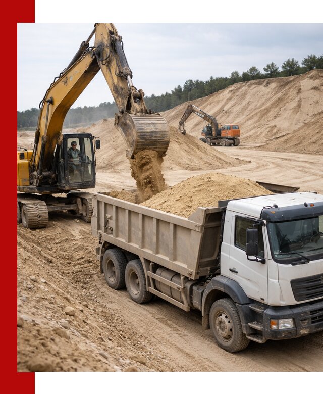 Доставка карьерного песка с самосвалами и разгрузкой в Касимах