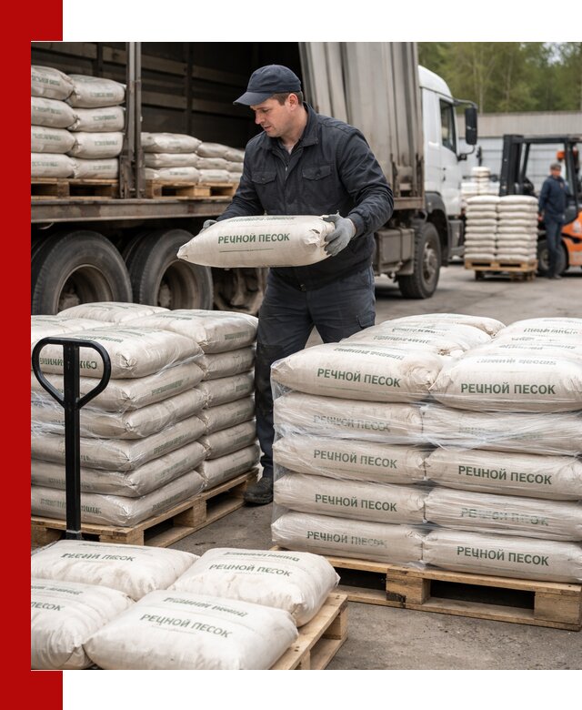 Речной песок в мешках с доставкой в Касимах