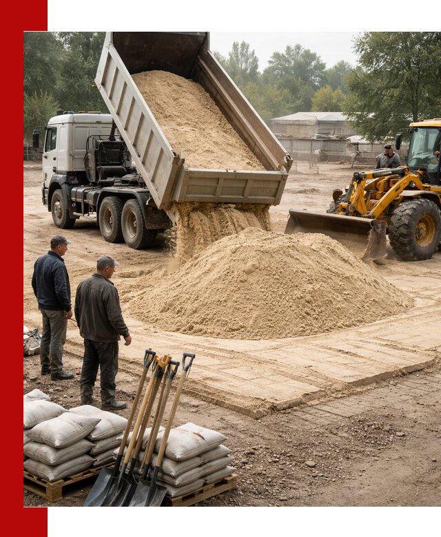 Доставка мытого песка в Касимах с самосвалами по выгодной цене