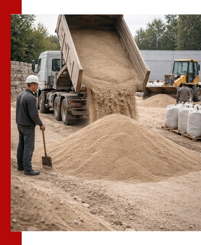 Кварцевый песок фракция 0–3 мм с доставкой в Касимах