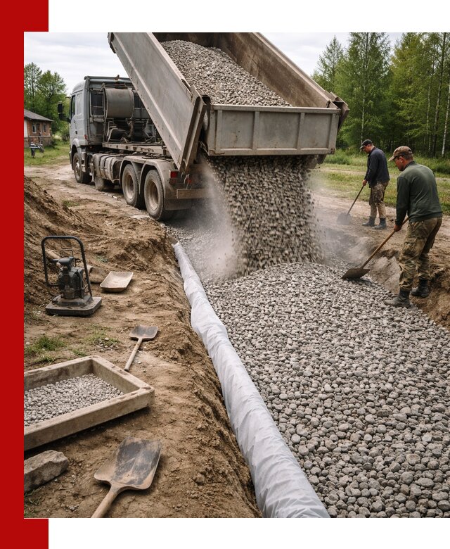 Гравий для дренажа с доставкой в Касимах качественный и недорогой