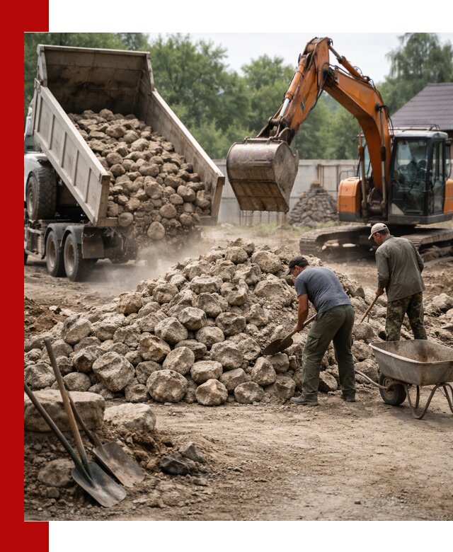 Доставка и разгрузка бутового камня в Касимах