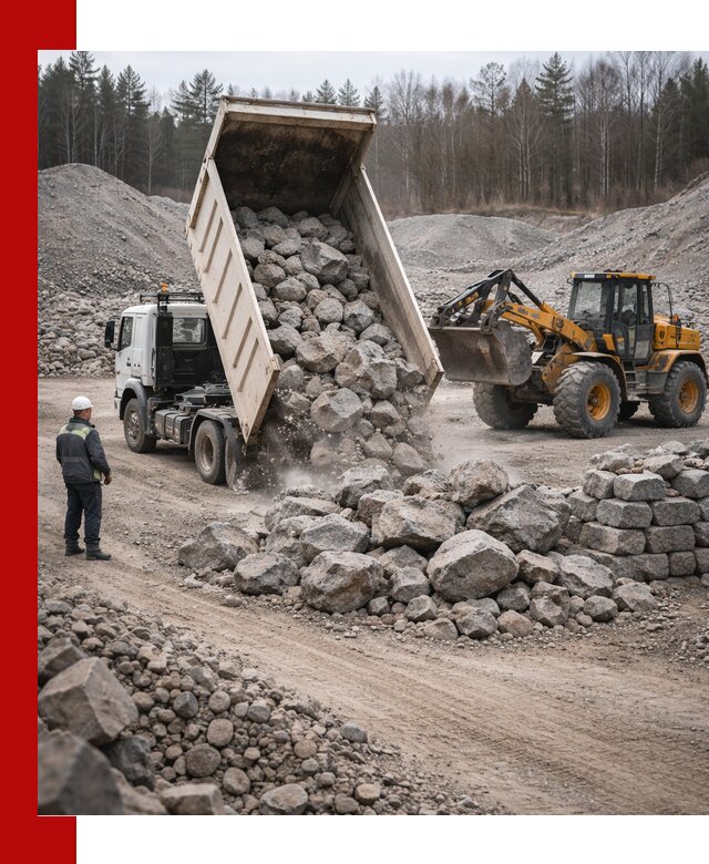 Доставка и продажа бутового гранитного камня в Касимах