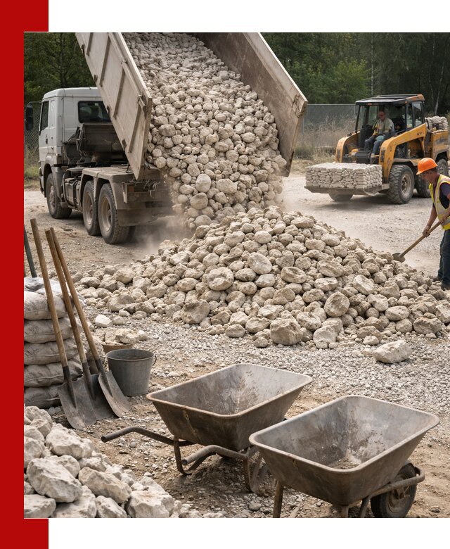 Доставка и продажа бутового известнякового камня в Касимах