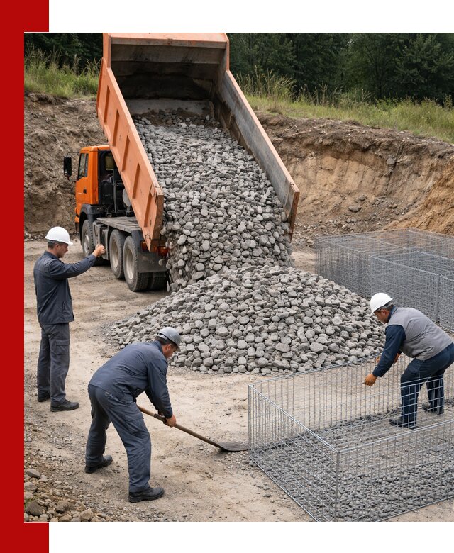 Камень для габионов с доставкой в Касимах быстро и надёжно