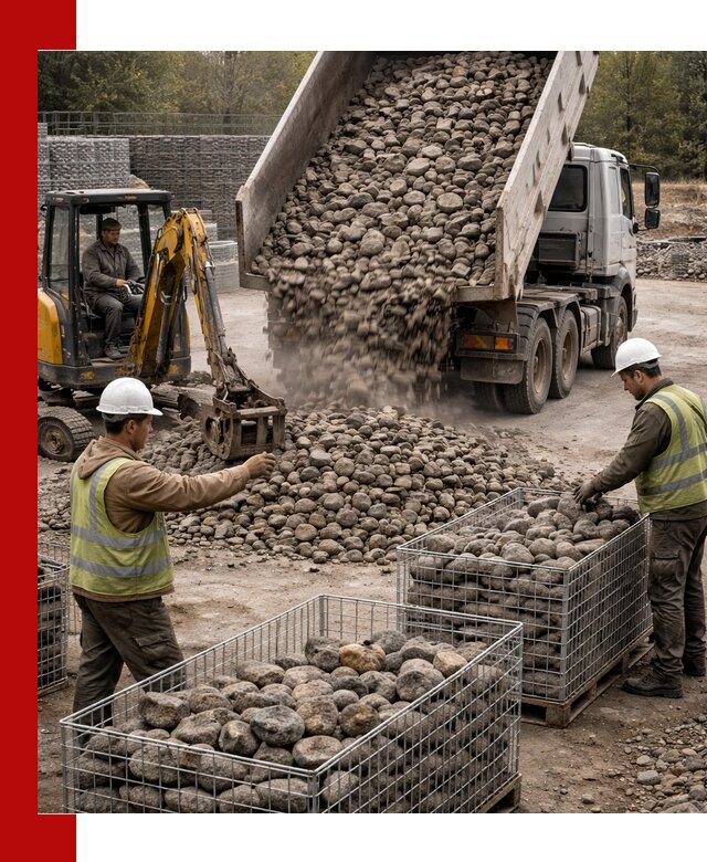 Камень для габионов фракция 100–201 в Касимах