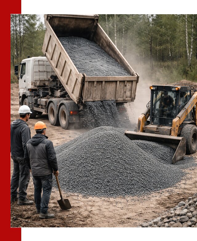 Гранитный отсев 0-5 с доставкой и разгрузкой в Касимах