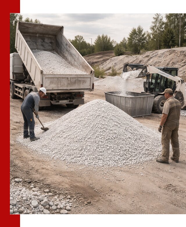 Доставка и продажа белой мраморной крошки в Касимах