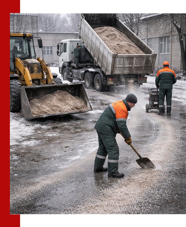 Реагент против гололеда с доставкой и нанесением в Касимах