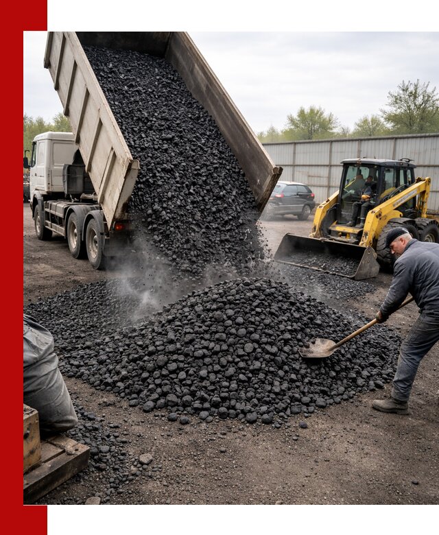 Доставка угля орех в Касимах оптом и в розницу