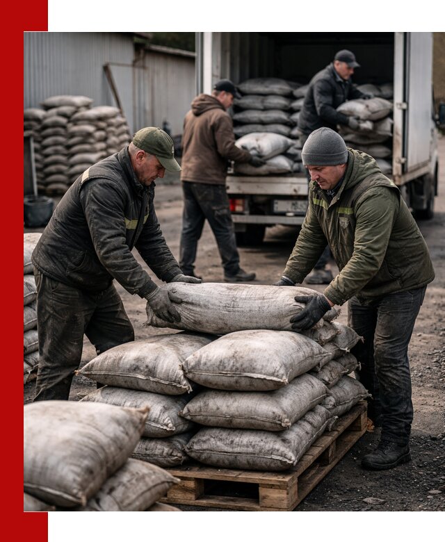 Доставка угля в мешках по выгодным ценам в Касимах