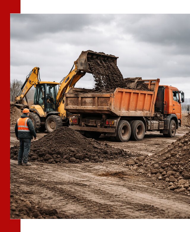 Вывоз грунта и строительного мусора в Касимах грузовыми самосвалами