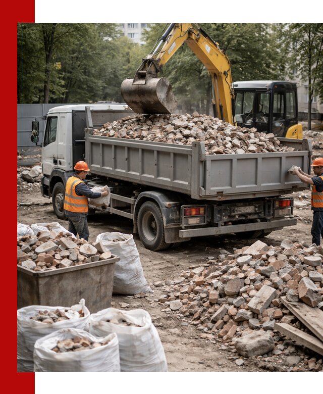 Вывоз строительного мусора в Касимах с самосвалами и контейнерами