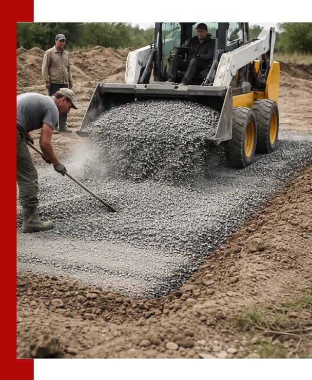 Устройство щебеночной подушки в Касимах для дорог и фундаментов